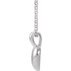 Sterling Silver 10.62 X 8.32 Mm 15 In Polished Youth Heart Necklace