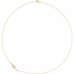 14K Yellow Gold 23.3 X 6.2 Mm 16 In Polished Lightening Bolt Necklace
