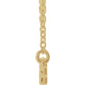 14K Yellow Gold 36.5 X 4 Mm 18 In Polished Sideways Cross Bar Necklace