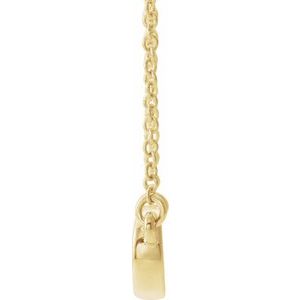 14K Yellow Gold 27.6 X 6.2 Mm 18 In Polished Sculptural Freeform Bar Necklace