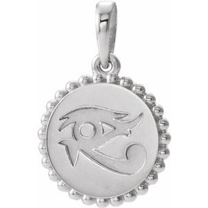 Sterling Silver 19.9 X 11.8 Mm Polished Eye Of Horus Pendant