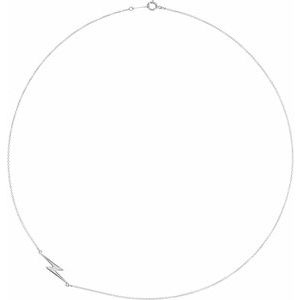 Sterling Silver 23.3 X 6.2 Mm 18 In Polished Lightening Bolt Necklace