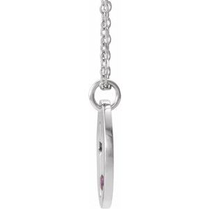 14K White Gold Round 2 Mm  Pierced Cross Disc Necklace, Length: 18 In