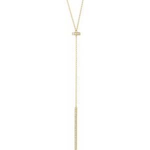 14K Yellow Gold Round G-I I1 1/4 Ctw Natural Diamond Y Necklace, Length: 17 In