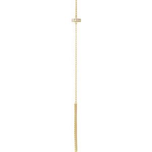14K Yellow Gold Round G-I I1 1/4 Ctw Natural Diamond Y Necklace, Length: 17 In
