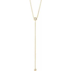 14K Yellow Gold Round 3.4Mm G-I I1 1/5 Ctw Natural Diamond Y Necklace, Length: 17 In