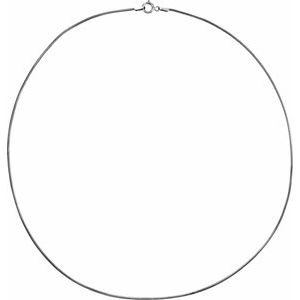 Rhodium-Plated Sterling Silver Spring Ring Round Snake Chain, Length: 20 In, Width: 1 Mm