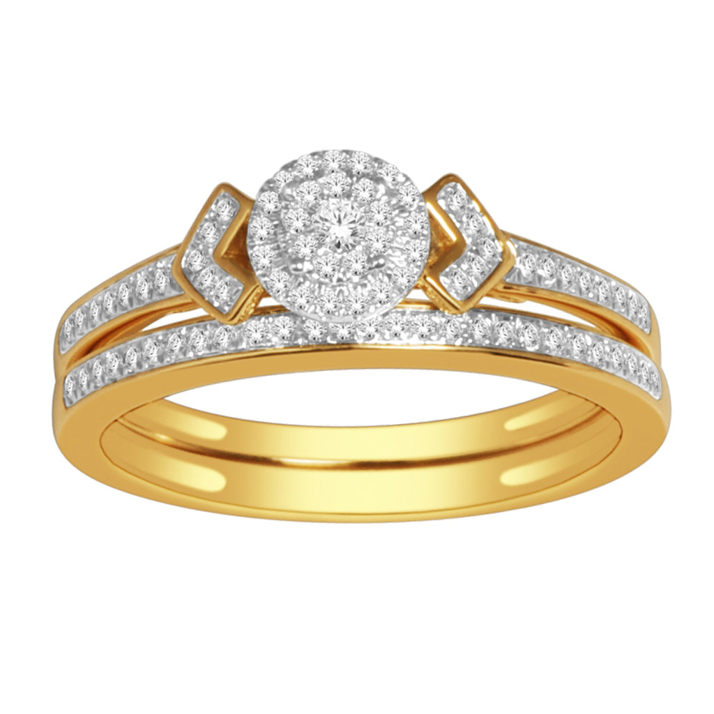 14K Yellow Or White Gold Bridal Set with 0.25 Cttw Round Diamonds