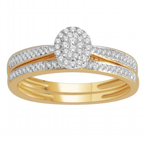 14K Yellow Or White Gold Gold Bridal Set with 0.25 CT Round Diamonds