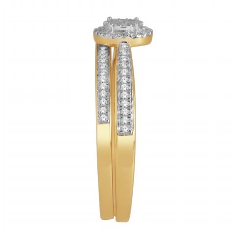 14K Yellow Or White Gold Gold Bridal Set with 0.25 CT Round Diamonds
