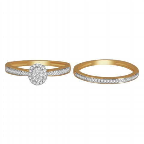 14K Yellow Or White Gold Gold Bridal Set with 0.25 CT Round Diamonds
