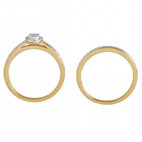 14K Yellow Or White Gold Gold Bridal Set with 0.25 CT Round Diamonds
