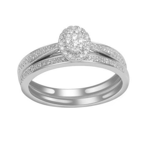 14K Yellow Or White Gold Gold Bridal Set with 0.25 CT Round Diamonds
