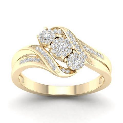 14K Yellow Or White Gold Ladies Ring with 0.25 Cttw Round Diamonds