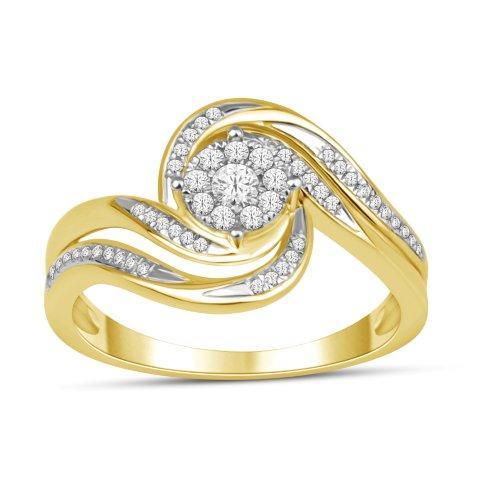 14K Yellow Gold 0.25 Cttw Round Diamond Ladies Ring