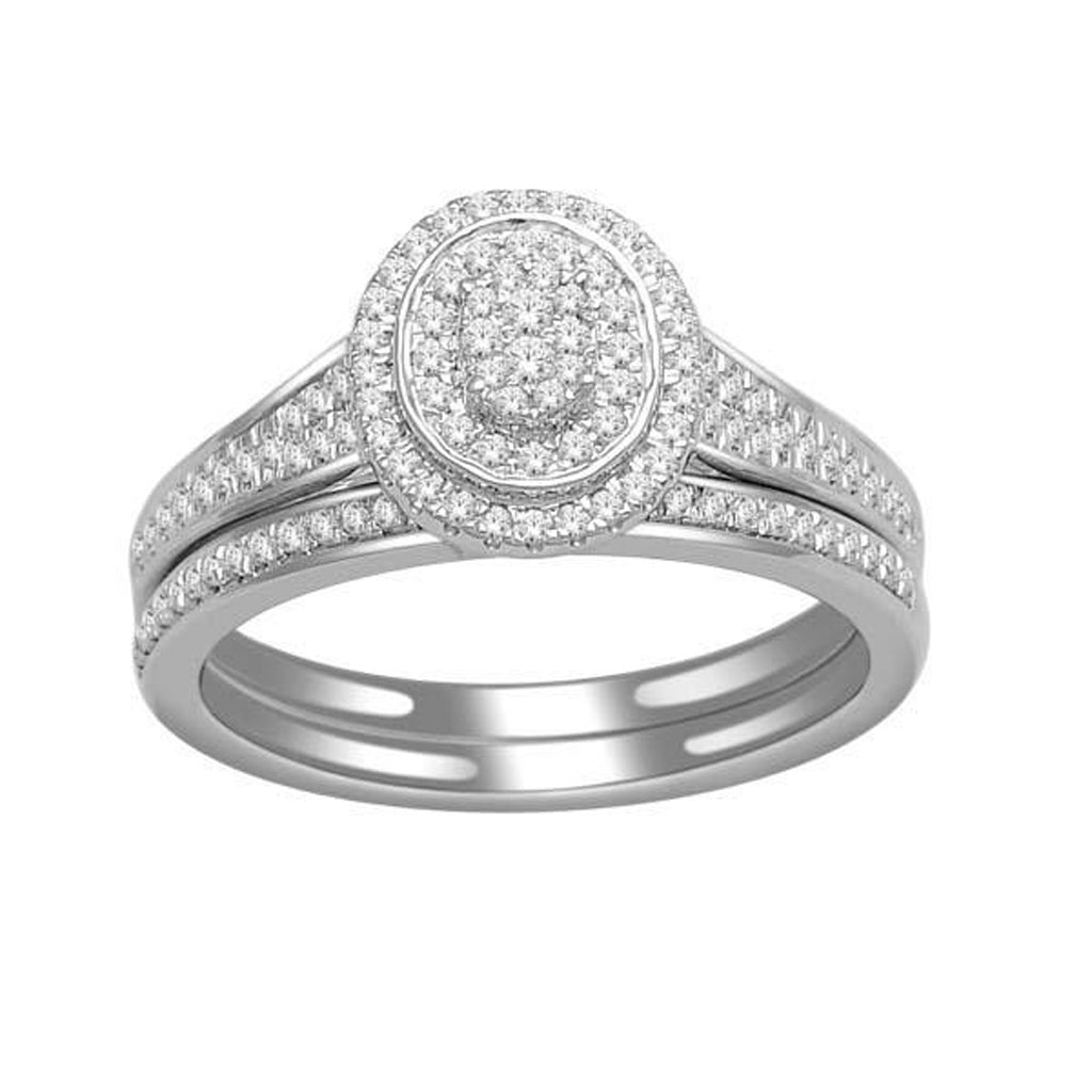 14K Yellow Or White Gold Bridal Set with 0.33 Cttw Round Diamonds