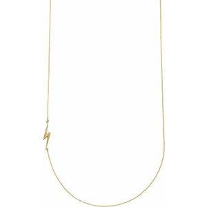 14K Yellow Gold 23.3 X 6.2 Mm 16 In Polished Lightening Bolt Necklace