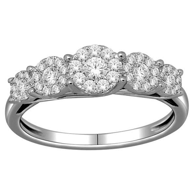 14K White Gold 0.50 CT Round Diamonds Ladies Ring