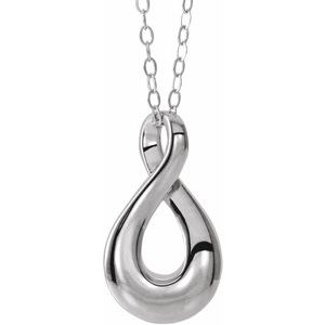 Sterling Silver Without Box Polished Infinity-Inspired Ash Holder Necklace