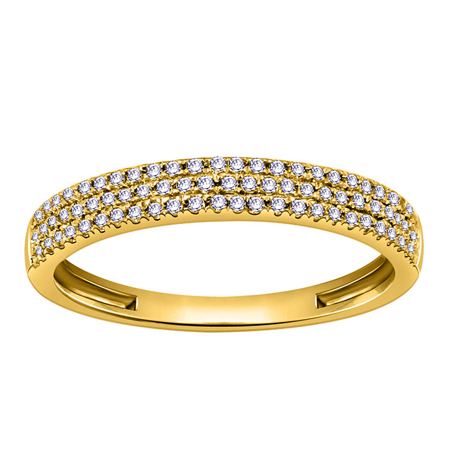 10K Yellow Gold 0.24-0.25 Cttw Round Diamond Ladies Ring