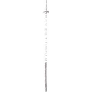 14K White Gold Round G-I I1 1/4 Ctw Natural Diamond Y Necklace, Length: 17 In