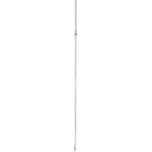 14K White Gold Round 3.4Mm G-I I1 1/5 Ctw Natural Diamond Y Necklace, Length: 17 In