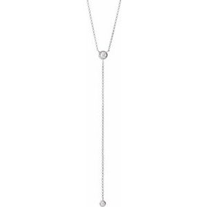 14K White Gold Round 3.4Mm G-I I1 1/5 Ctw Natural Diamond Y Necklace, Length: 17 In