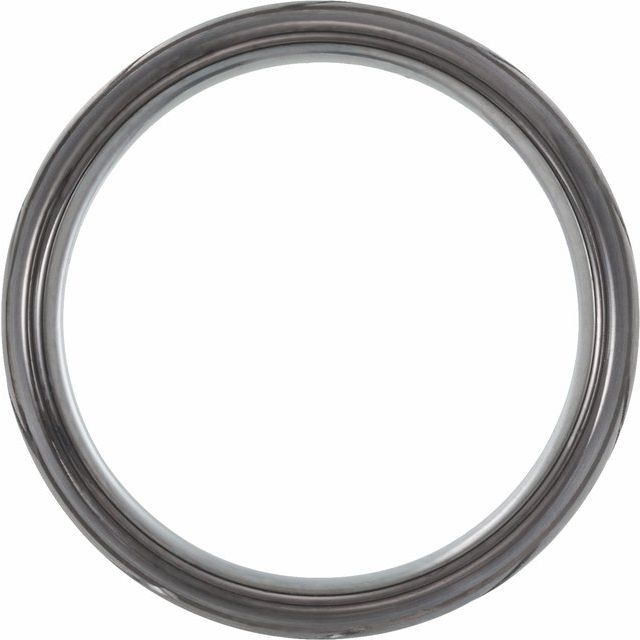 Black PVD Tungsten 8 Mm Polished Patterned Comfort-Fit Band