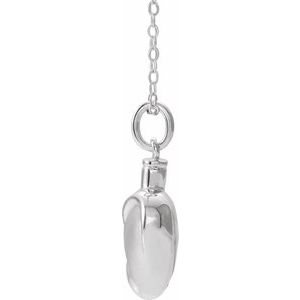 Sterling Silver 26.46 X 19.6 Mm 18 In Polished Fancy Heart Ash Holder Necklace