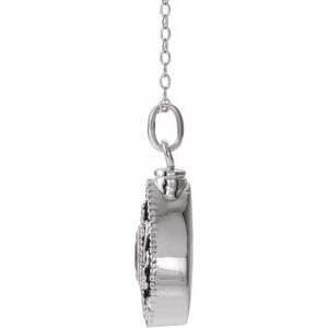Sterling Silver January Without Box Polished January Tear Shaped Birthstone Ash Holder Necklace