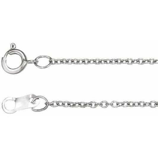Platinum 1 Mm 6 1/2-7 1/2 In Spring-Ring Polished Adjustable Cable Chain