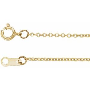 10K Yellow Or Rose Gold 1 Mm Spring Ring Polished Cable Chain