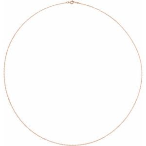 10K Yellow Or Rose Gold 1 Mm Spring Ring Polished Cable Chain
