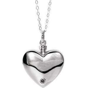 Sterling Silver Without Box Polished Mom Heart Ash Holder Necklace