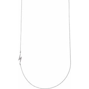 Sterling Silver 23.3 X 6.2 Mm 18 In Polished Lightening Bolt Necklace