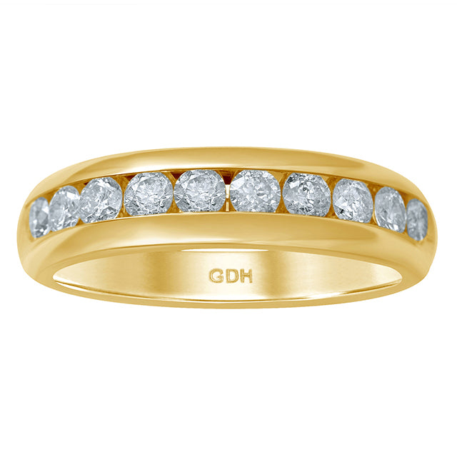 14K Yellow Gold 0.97 Cttw Diamond Mens Machine Band
