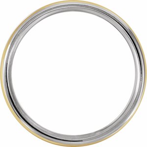 10K White/Yellow/White Gold 6 Mm Polished Comfort-Fit Band Size 11