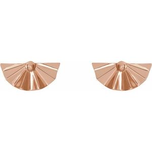 14K Rose Gold Pair Friction Backs Geometric Earrings