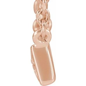 14K Rose Gold Round G-I I1 .05 Ctw Natural Diamond Bar Necklace, Length: 18 In