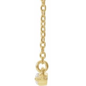 14K Yellow Gold Round 2Mm F+ Vs Bar Necklace, Length: 18 In