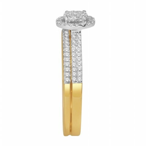 14K Yellow Or White Gold Ladies 0.33 Cttw Round Diamond Bridal Ring Set