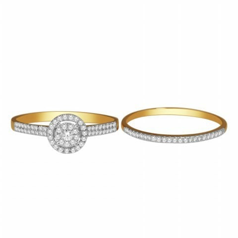 14K Yellow Or White Gold Ladies 0.33 Cttw Round Diamond Bridal Ring Set