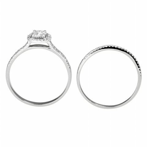 14K Yellow Or White Gold Ladies 0.33 Cttw Round Diamond Bridal Ring Set