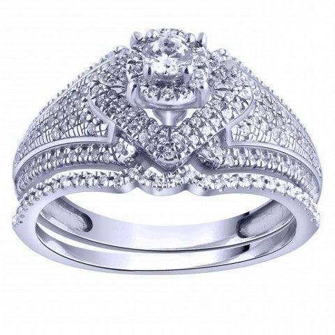 14K White Gold Ladies 0.59-0.61 Cttw Diamond Bridal Ring