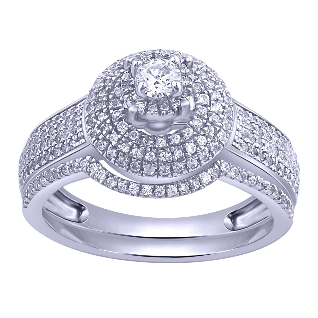 14K White Gold Ladies 0.57-0.64 Cttw Diamond Bridal Ring