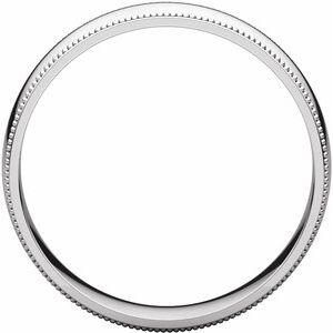 14K Yellow Or White Or Rose Gold Or Sterling Silver Or Platinum Milgrain Comfort-Fit Half Round Band