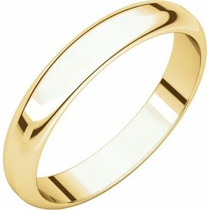 14K Yellow Gold 3.5 Mm Half Round Band Size 6