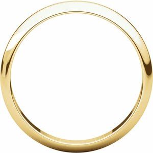 14K Yellow Gold 3.5 Mm Half Round Band Size 6