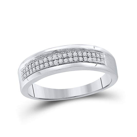 Sterling Silver Womens Round Diamond Wedding Band 1/6 Cttw, Womens Size: 5-10