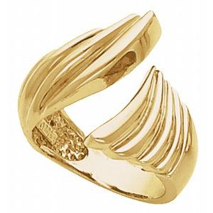 14K Yellow Gold Polished Freeform Ring Size 6